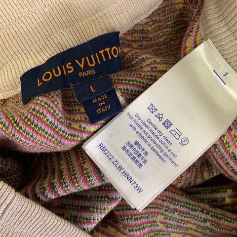 LOUIS VUITTON Size L Beige Multi Color Floral Cotton Hooded Tracksuits & Sets