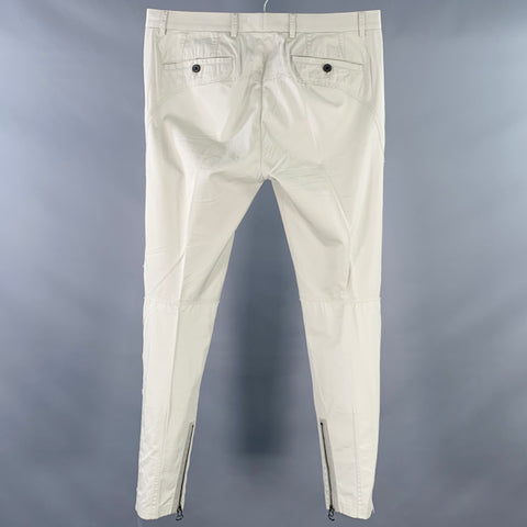 LANVIN Size 32 Ivory Cotton Ankle Zip Flat Front Dress Pants