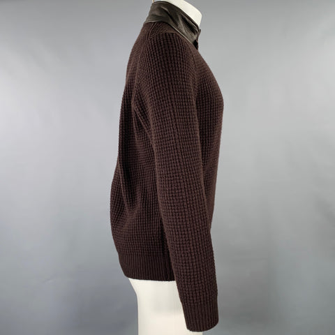 ERMENEGILDO ZEGNA Size M Brown Knit Cashmere 1/4 Zip Sweater