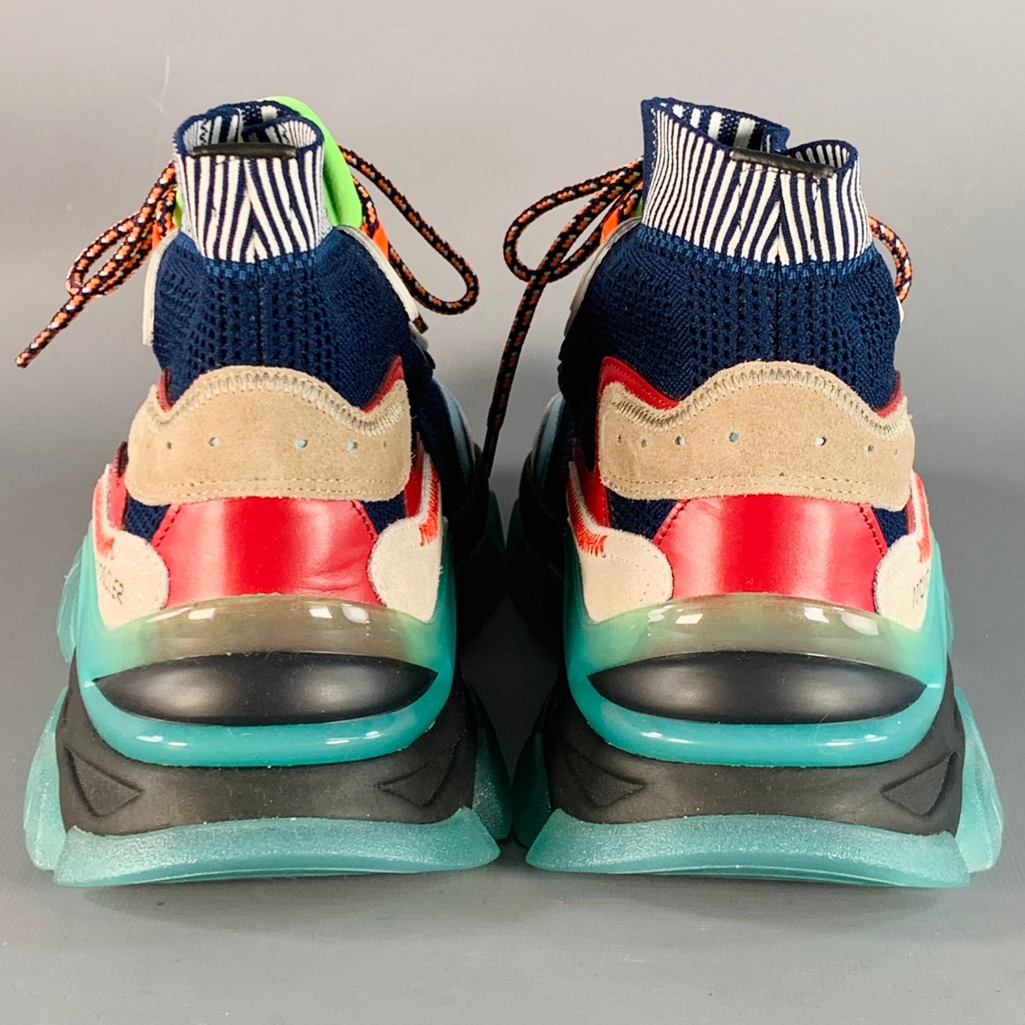 MONCLER Size 10 Multi Color Nylon Mesh High Top Sneakers – Sui