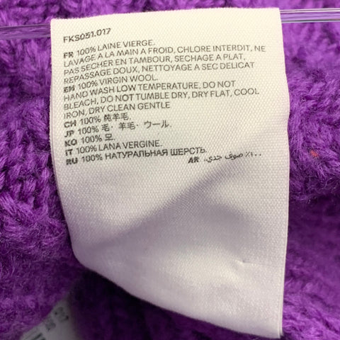 AMI by ALEXANDRE MATTIUSSI Size S Purple Wool Cable Knit Crew Neck Sweater