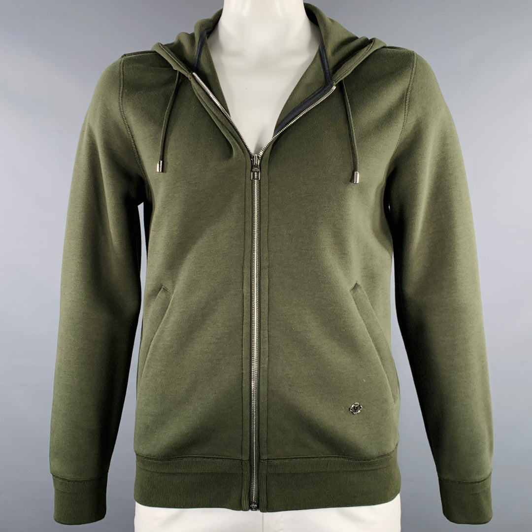 LOUIS VUITTON Size L Green Cotton Blend Hoodie Jacket