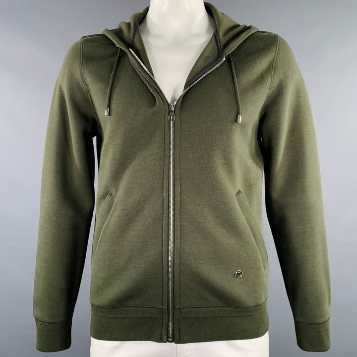 LOUIS VUITTON Size L Green Cotton Blend Hoodie Jacket