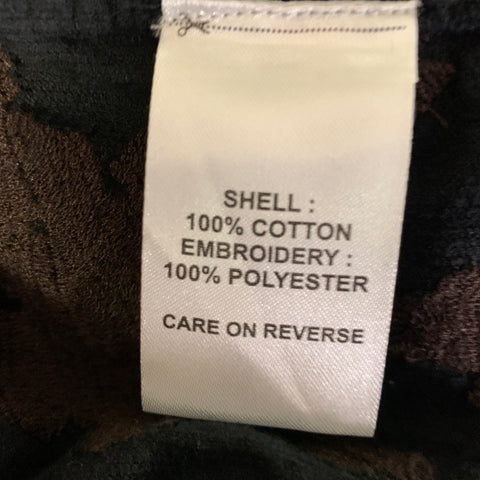 BILLY REID Size XXL Black Brown Floral Cotton Chore Long Sleeve Shirt