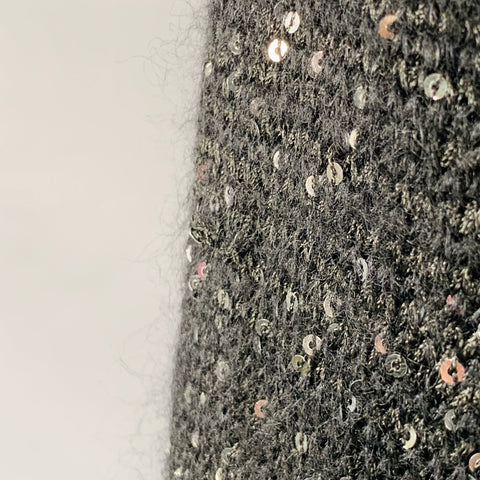 COMME des GARCONS HOMME PLUS FW19 Runway Size L Black Sequined Crew Neck Long Sweater