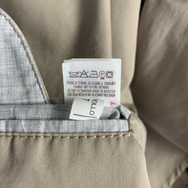 BRUNELLO CUCINELLI Size XXL Khaki Solid Cotton Polyamide Jacket