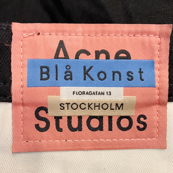 ACNE STUDIOS Size 34 River Stay Black Twill Cotton Blend Tapered Slim Five Pockets Jeans