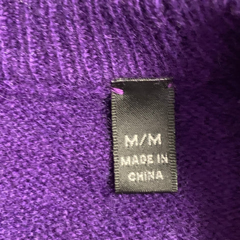 ATM Size M Purple Knit Cashmere Exposed Seam Crew Neck Pullover