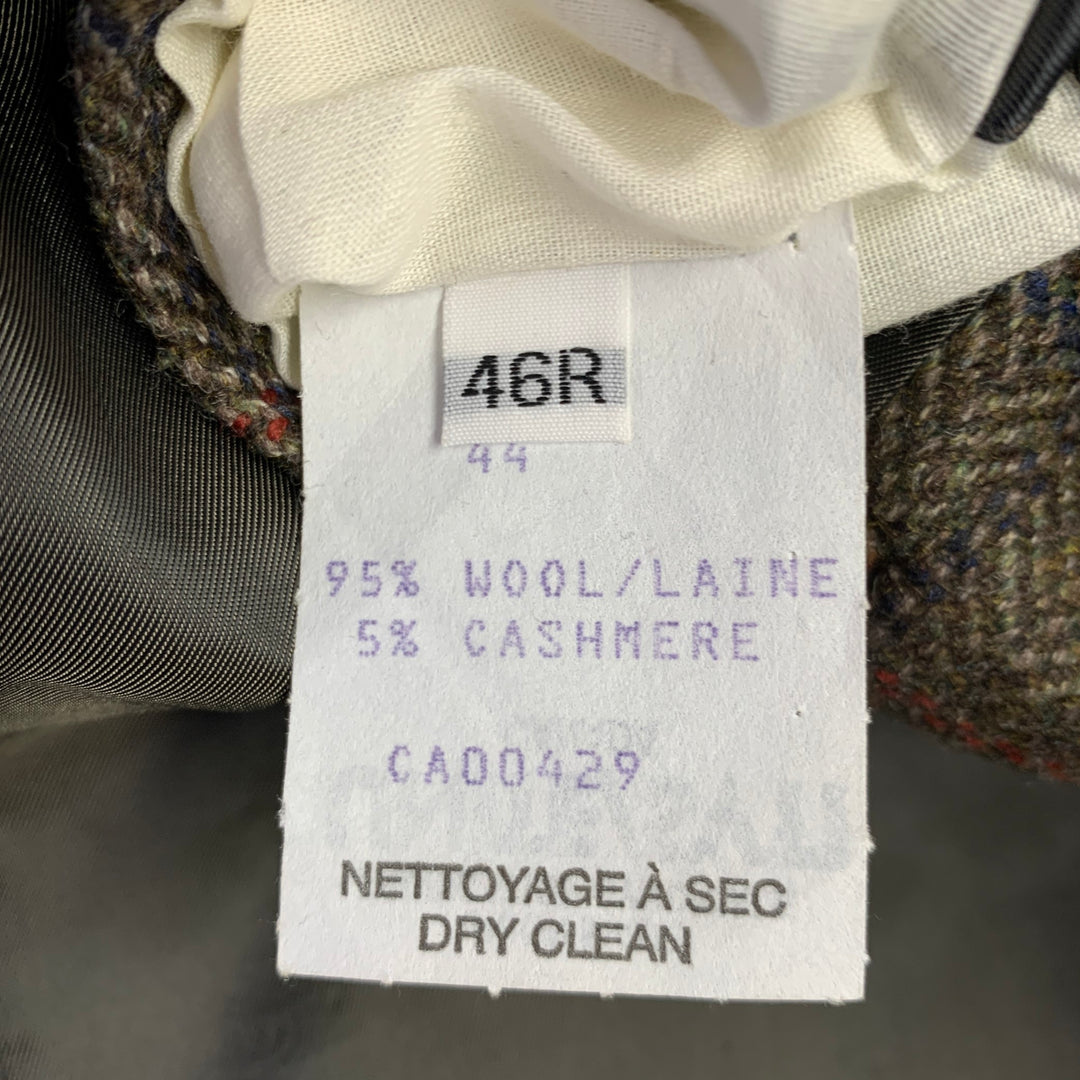 J.PRESS Size 46 Brown Blue Red Window Pane Sport Coat