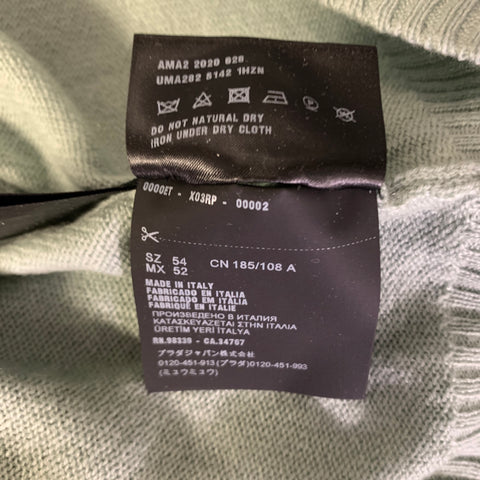 PRADA Size XL Green Mint Knitted Cashmere Crew Neck Pullover