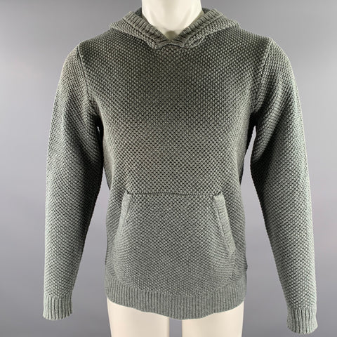 TAYLOR STITCH Size S Green Sage Knit Cotton Hoodie Sweater