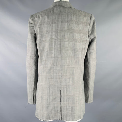 KSUBI Size S Black White Polyester Wool Glen Plaid Blazer