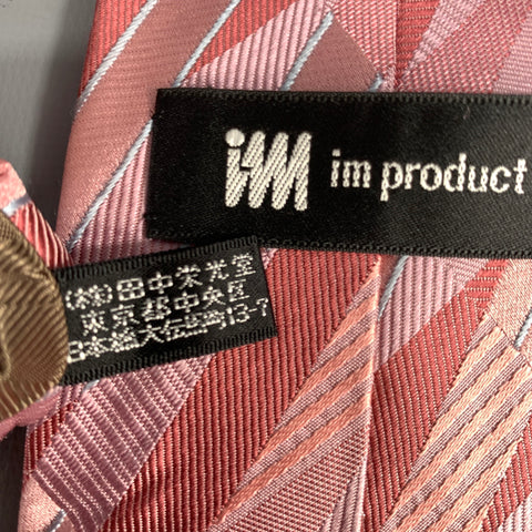 ISSEY MIYAKE Pink Mauve Geometric Silk Tie