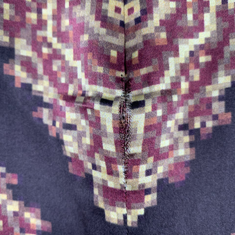 DRIES VAN NOTEN Taille 4 Robe/Haut à Manches Longues Abstraite en Soie Noire Jaune Marron