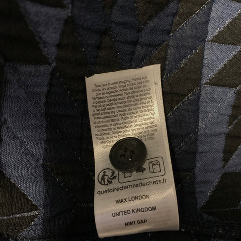 WAX SS2023 Size XL Black Blue Quilted Polyester Button Up Jacket