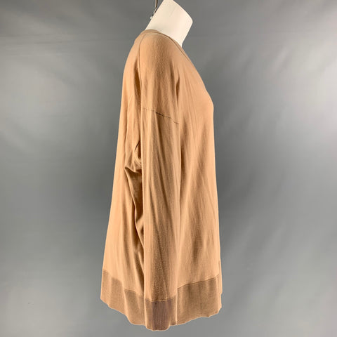 THE ROW Size XS Camel Wool Oversized Pullover