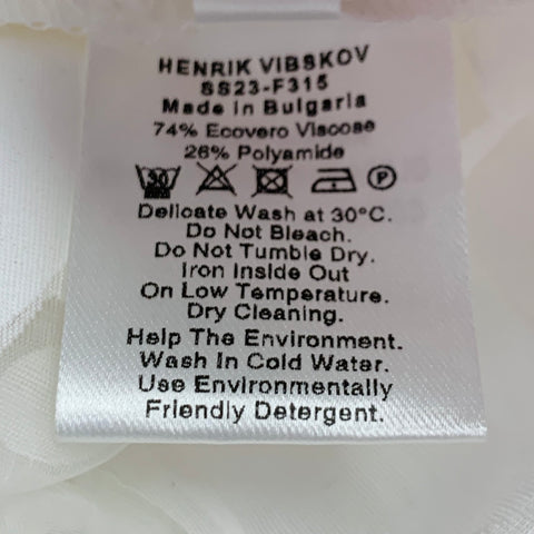 HENRIK VIBSKOV Size M White See Through Viscose Blend Dots Dress