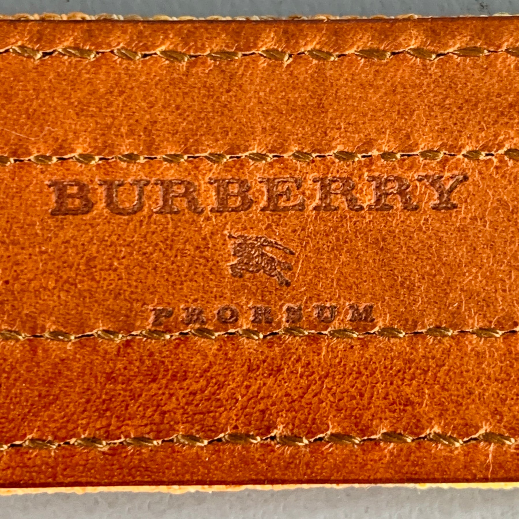 BURBERRY PRORSUM Size 36 Orange Yellow Floral Canvas Leather Belt