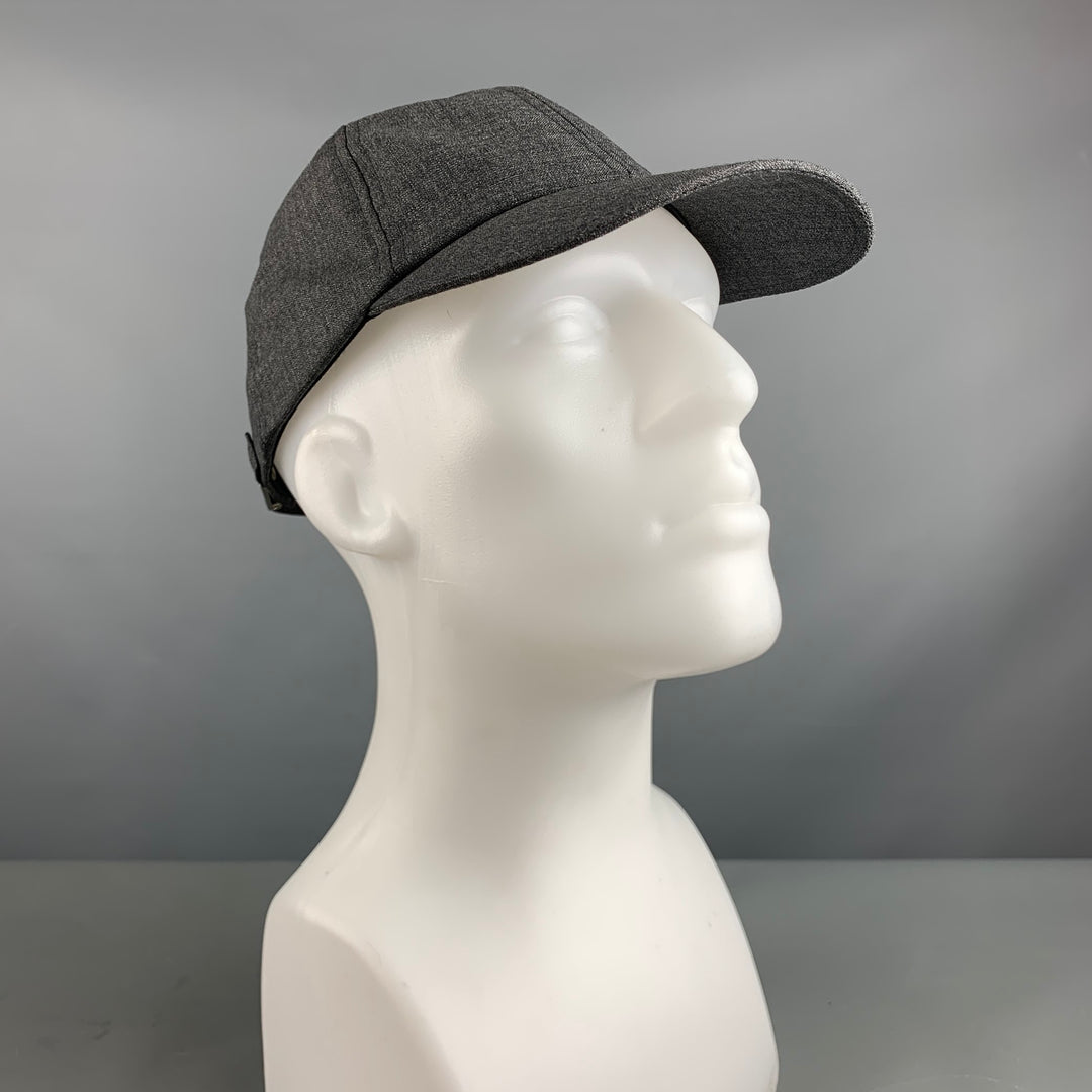 OFFICINE GENERALE One Size Grey Charcoal Solid Wool Polyester Hats