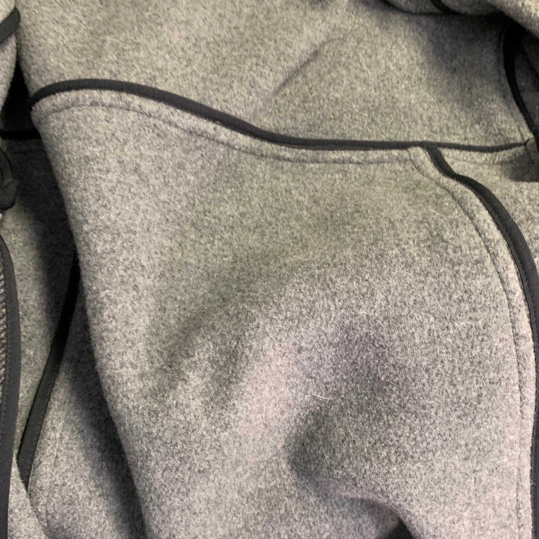 CALVIN KLEIN Size S Black Charcoal Herringbone Toggle Closure Coat