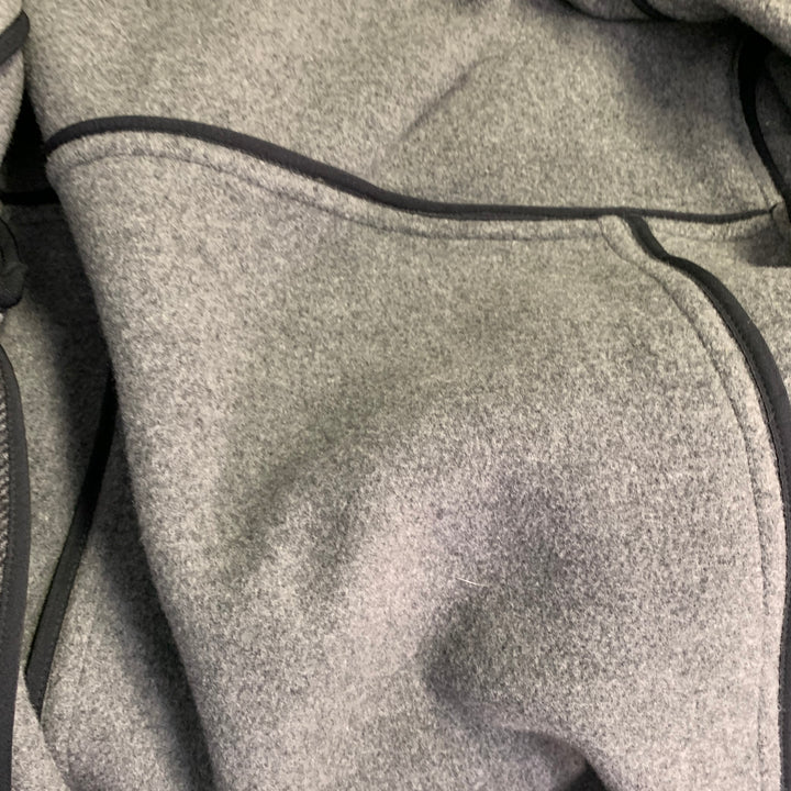 CALVIN KLEIN Size S Black Charcoal Herringbone Toggle Closure Coat