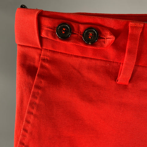 DSQUARED2 Size 34 Red Cotton Elastane Button Fly Pants