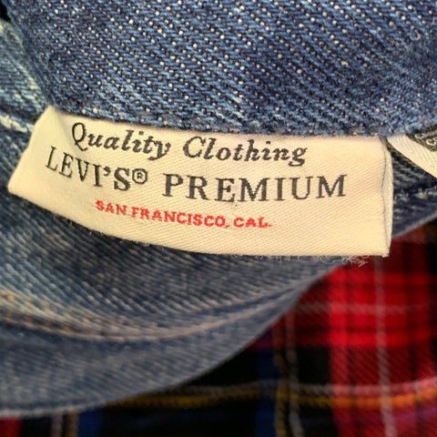 LEVI STRAUSS Size M Type III Blue Cotton Denim Blanket Lined Snaps Jacket
