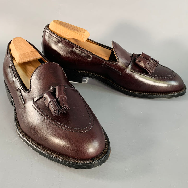 ALDEN Size 7 Burgundy Calfskin Leather Tassel Moccasin Loafer