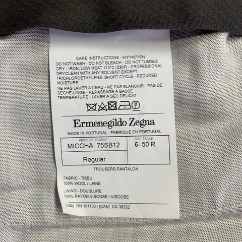 ERMENEGILDO ZEGNA Size 34 Grey Wool Flat Front Dress Pants