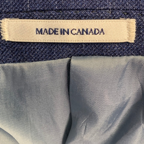 PETER MILLAR Size 46 Blue Wool Silk Linen Single Breasted Notch Lapel Sport Coat