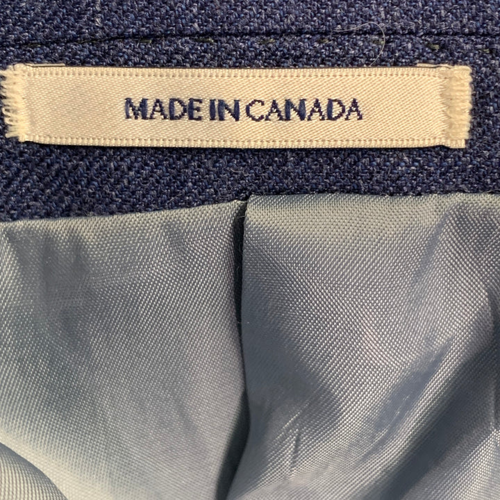 PETER MILLAR Size 46 Blue Wool Silk Linen Single Breasted Notch Lapel Sport Coat