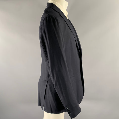 ERMENEGILDO ZEGNA Size 42 Navy Wool Notch Lapel Sport Coat