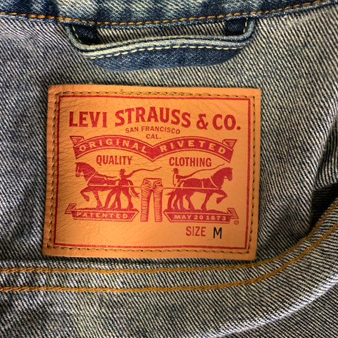 LEVI'S Size M Blue Light Blue Washed Cotton Trucker Jacket