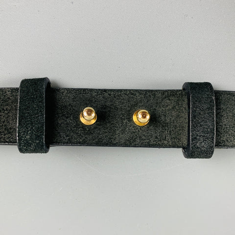 STREETS AHEAD Waist Size L Black Gold Suede Belt