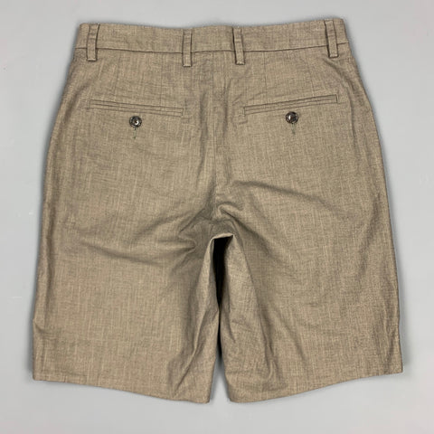 VINCE Pantalones cortos con bragueta y cremallera de algodón color pizarra Talla 28