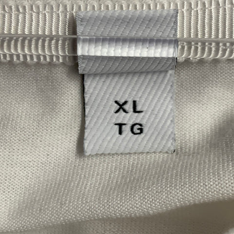 BURBERRY Size XL White Silver Cotton Crystal Embellished Oversized Crew Neck T-Shirt