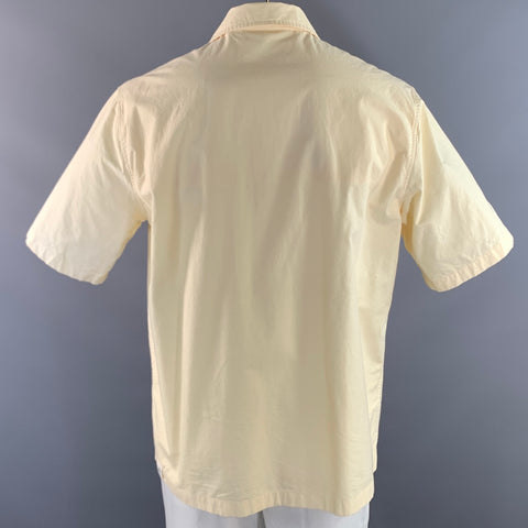 JIL SANDER Size 42 Yellow Cotton Button Up Short Sleeve Shirt
