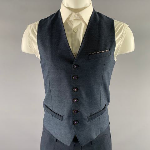 TED BAKER Size 36 Navy Pink Contrast Stitch Polyester Blend Suit