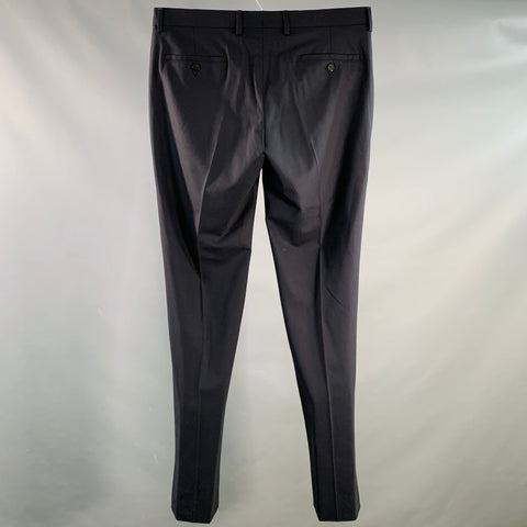 EMPORIO ARMANI Size 34 Navy Wool Blend Tapered Dress Pants
