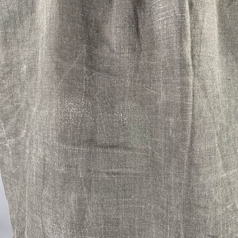 GIULIANO FUJIWARA Size S Grey Black Distressed Cotton Blend Long Sleeve Shirt