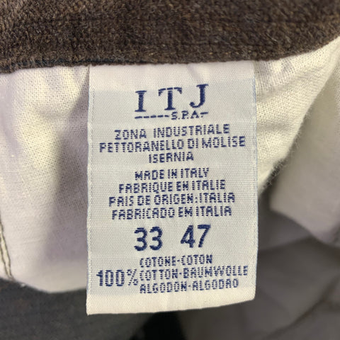 GIANFRANCO FERRE Size 33 Brown Velvet Cotton Button Fly Jeans