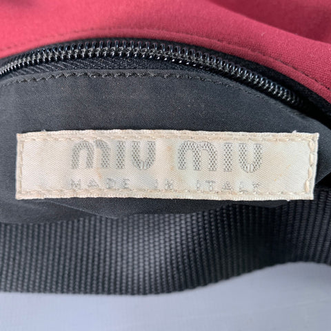 MIU MIU Burgundy Black Nylon Shoulder Bag Handbag