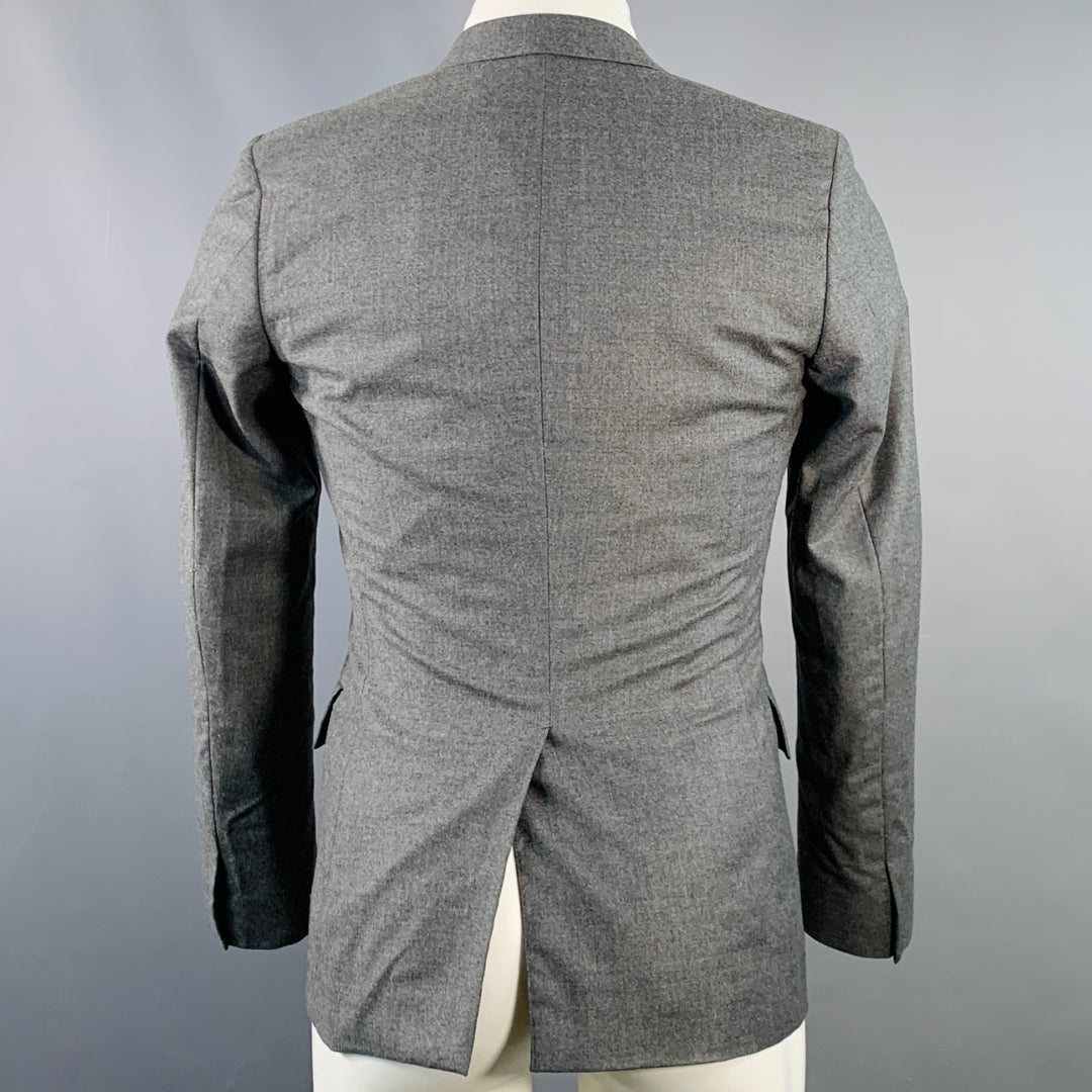 JIL SANDER Size 34 Grey Heather Twill Wool Cashmere Blend Sport Coat
