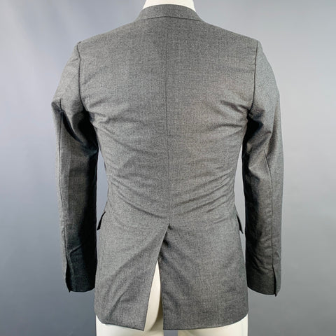 JIL SANDER Size 34 Grey Heather Twill Wool Cashmere Blend Sport Coat