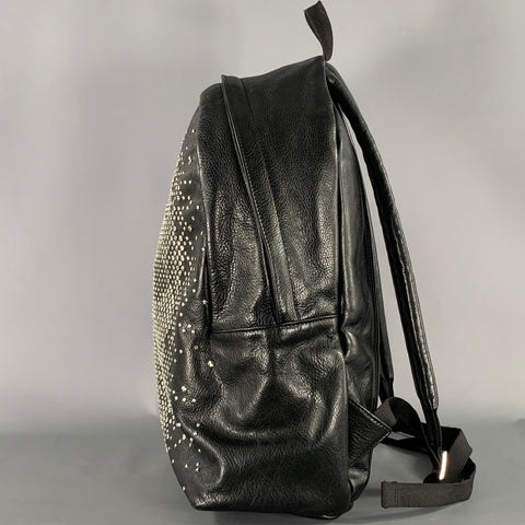 ALEXANDER MCQUEEN Black Silver Skull Leather Backpack Bags