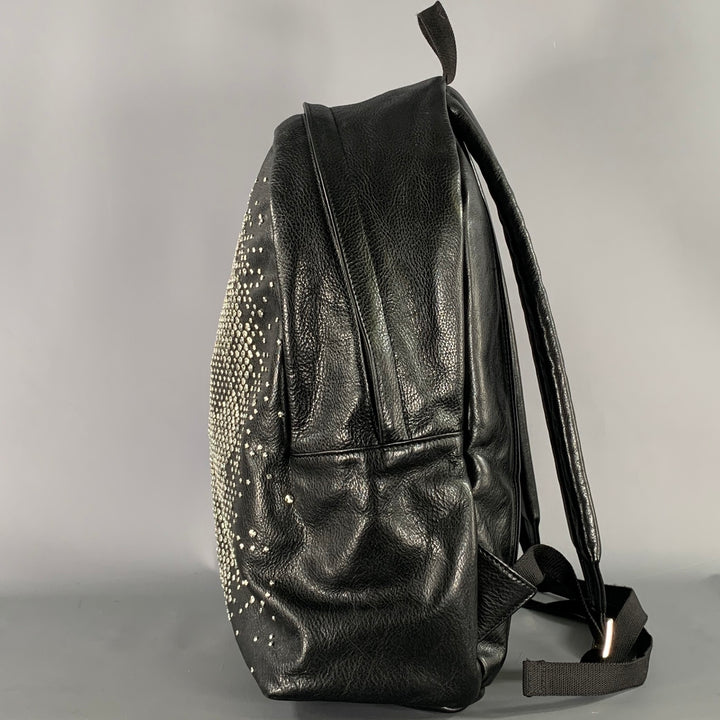 ALEXANDER MCQUEEN Black Silver Skull Leather Backpack Bags