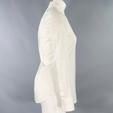 Chemise Dsquared2 Taille S en Coton Texturé à Col Étalé Blanc