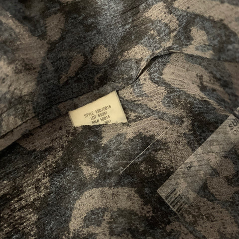ELIE TAHARI Size S Black Grey Silk Paisley Sheer Blouse