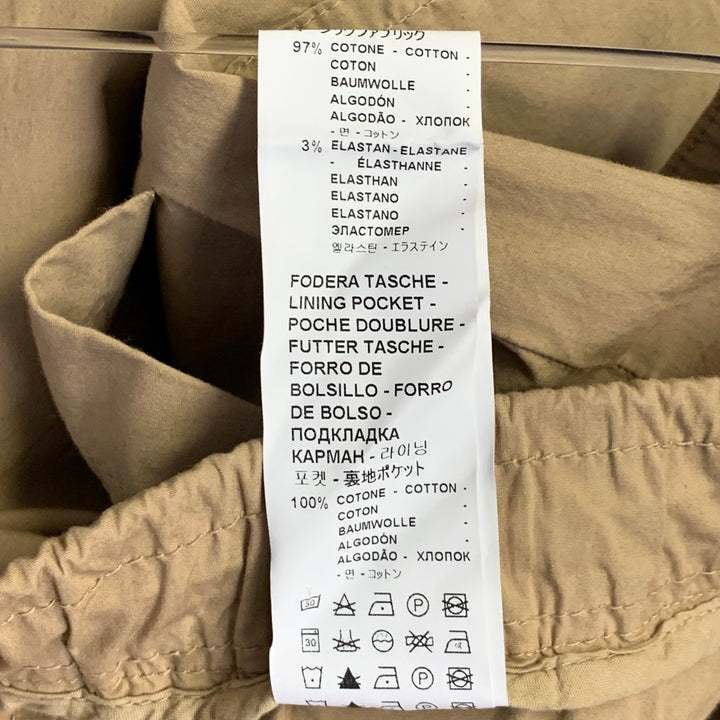 BARENA Size 32 Tan Cotton Blend Tapered Drawstring Casual Pants