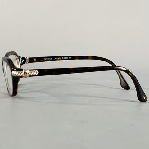 DAVID YURMAN Black Tortoiseshell Metal Embellished Acetate Frames Eyewear